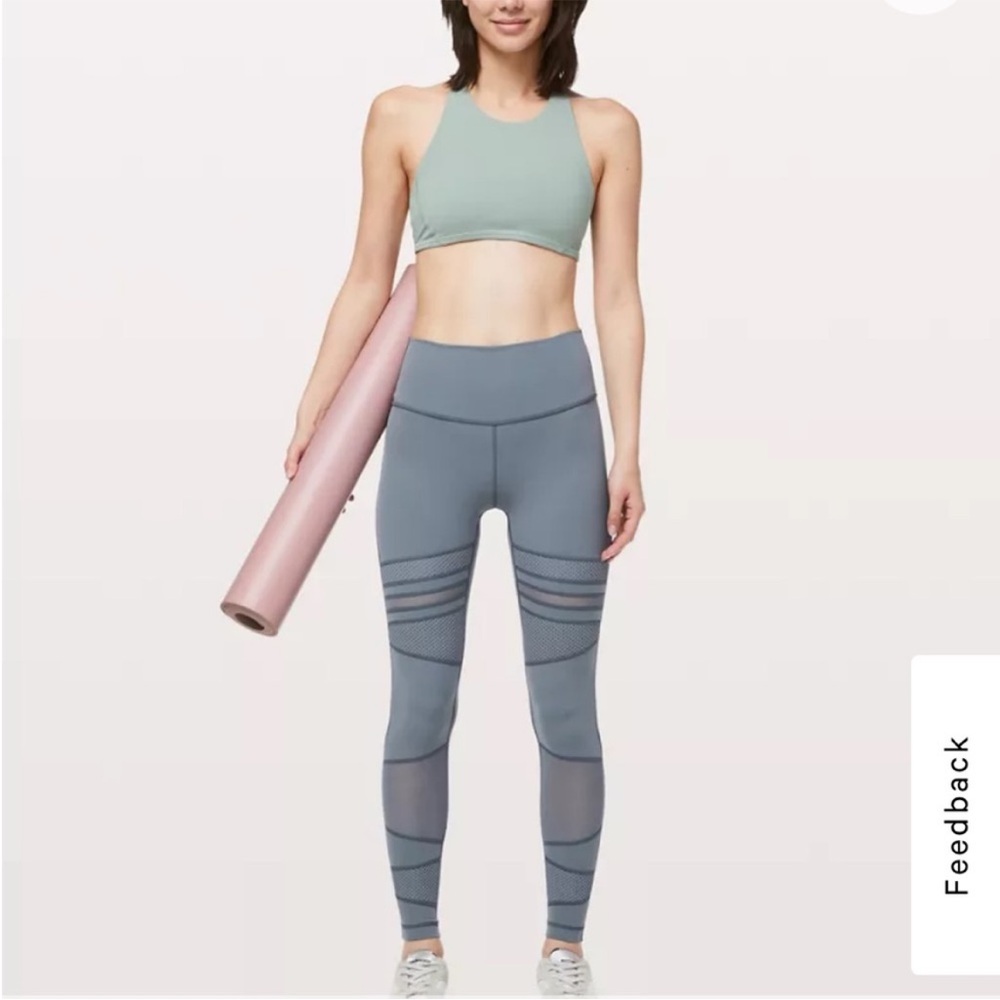 Lululemon Wunder Under Mesh Leggings Sz 6 Gray